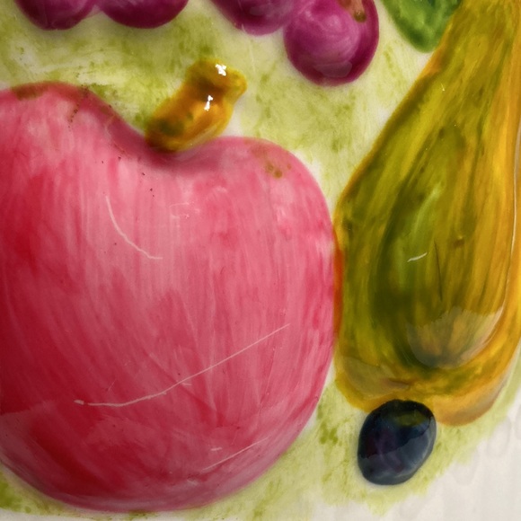 Libbey 2001 Fruit Pitcher White with Hand Painted Bright Colors 8" x 5.25" - Picture 5 of 9